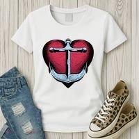 Heart Anchor Cute Gift Women's T-Shirt thumb 3
