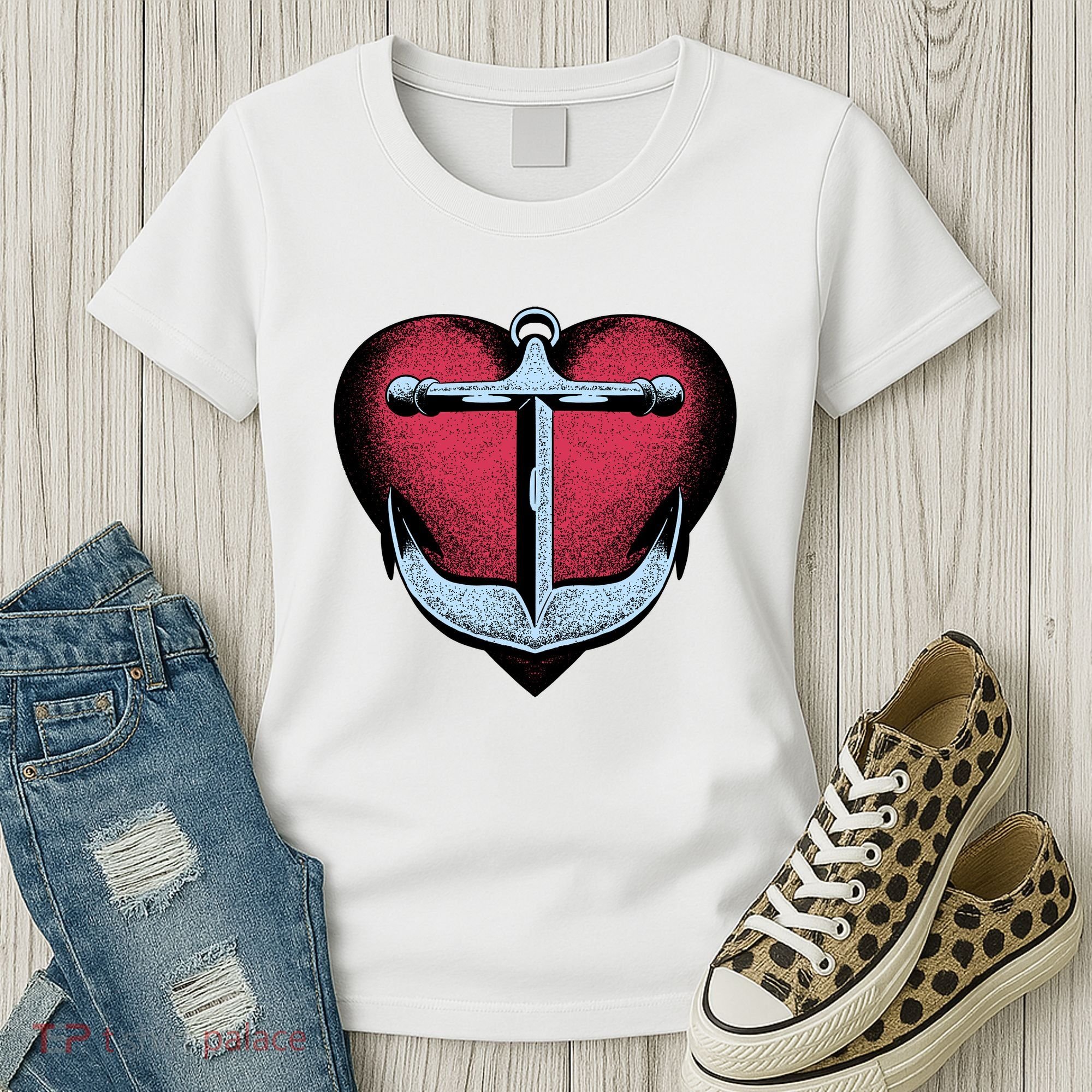 Heart Anchor Cute Gift Women's T-Shirt