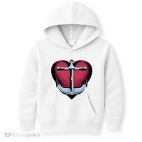 Heart Anchor Cute Gift Kids Hoodie thumb 0