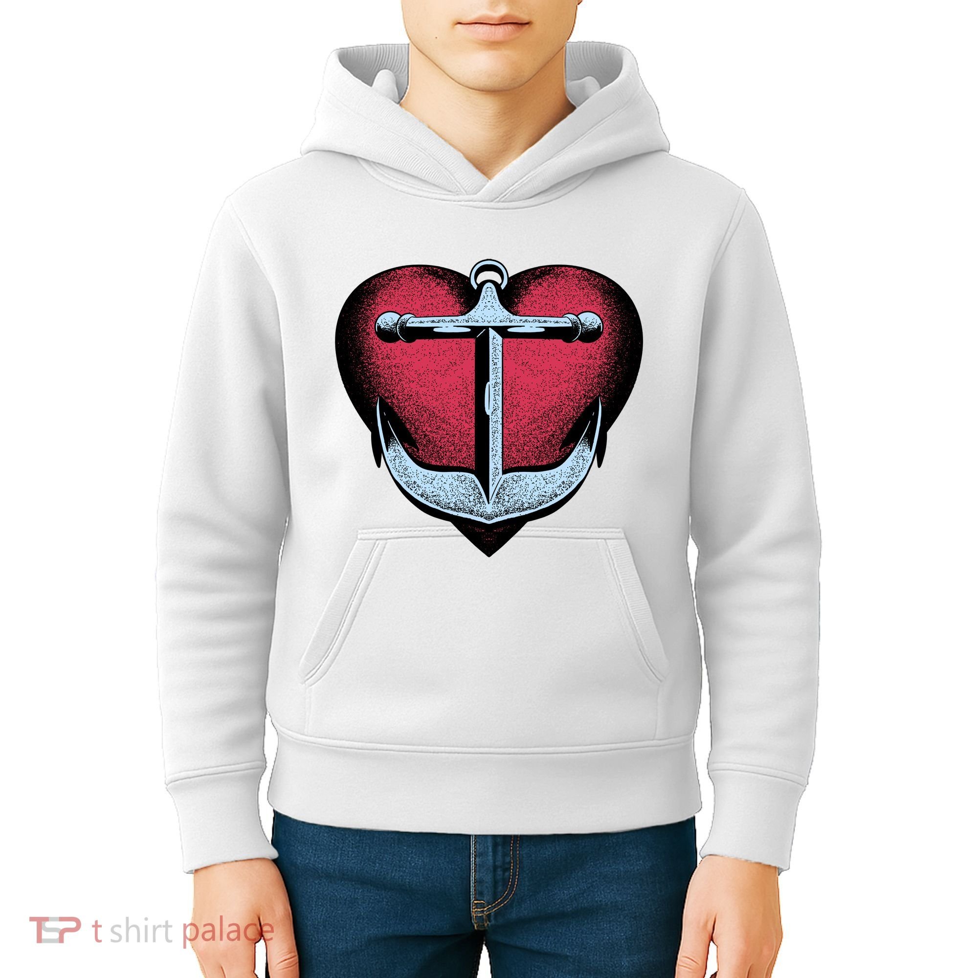 Heart Anchor Cute Gift Kids Hoodie