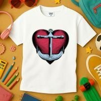 Heart Anchor Cute Gift Kids T-Shirt thumb 3