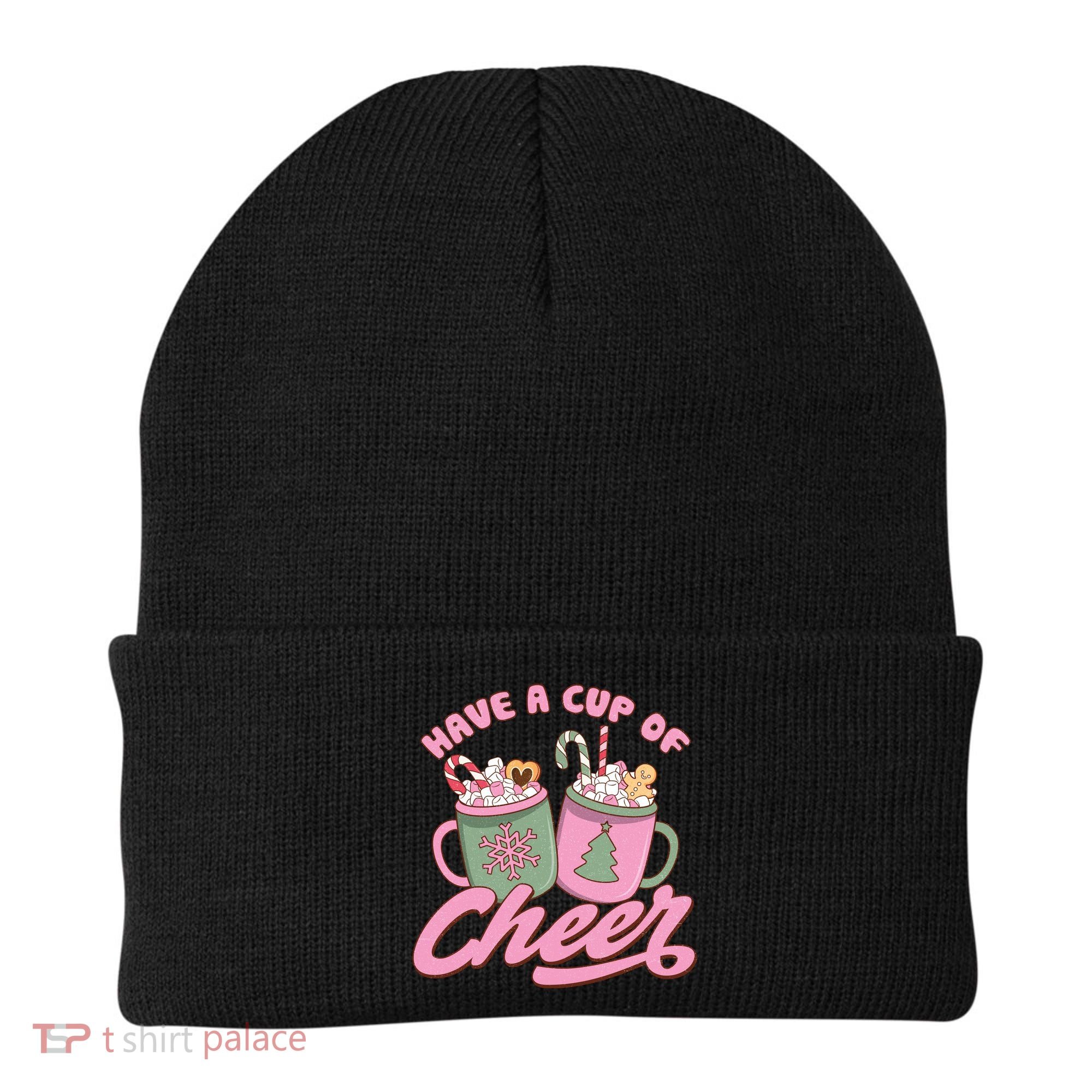 Have A Cup Of Cheer Cute Christmas Holiday Beanie