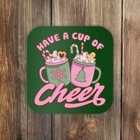 Have A Cup Of Cheer Cute Christmas Holiday Coaster thumb 0