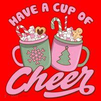 Have A Cup Of Cheer Cute Christmas Holiday Santa Hat thumb 1