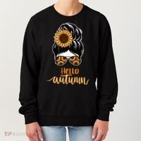 Hello Autumn Cute Bun Fall Floral Women's Sweatshirt thumb 0