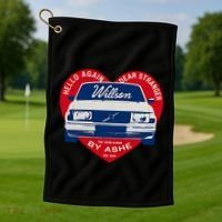 Hello Again Dear Stranger Willson Car By Ashe Golf Towel thumb 1