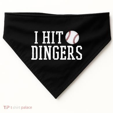 Hit a Dinger Funny Baseball Player Home Run Fun USA-Made Doggie Bandana