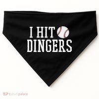 Hit a Dinger Funny Baseball Player Home Run Fun USA-Made Doggie Bandana thumb 0