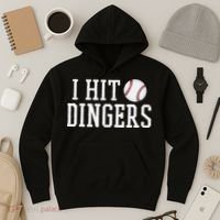 Hit a Dinger Funny Baseball Player Home Run Fun Hoodie thumb 3
