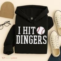 Hit a Dinger Funny Baseball Player Home Run Fun Hoodie thumb 4