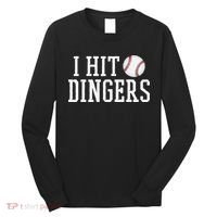 Hit a Dinger Funny Baseball Player Home Run Fun Long Sleeve Shirt thumb 0