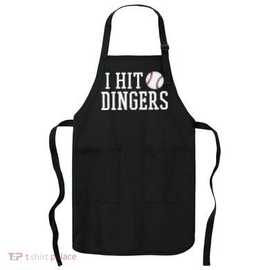 Hit a Dinger Funny Baseball Player Home Run Fun Apron