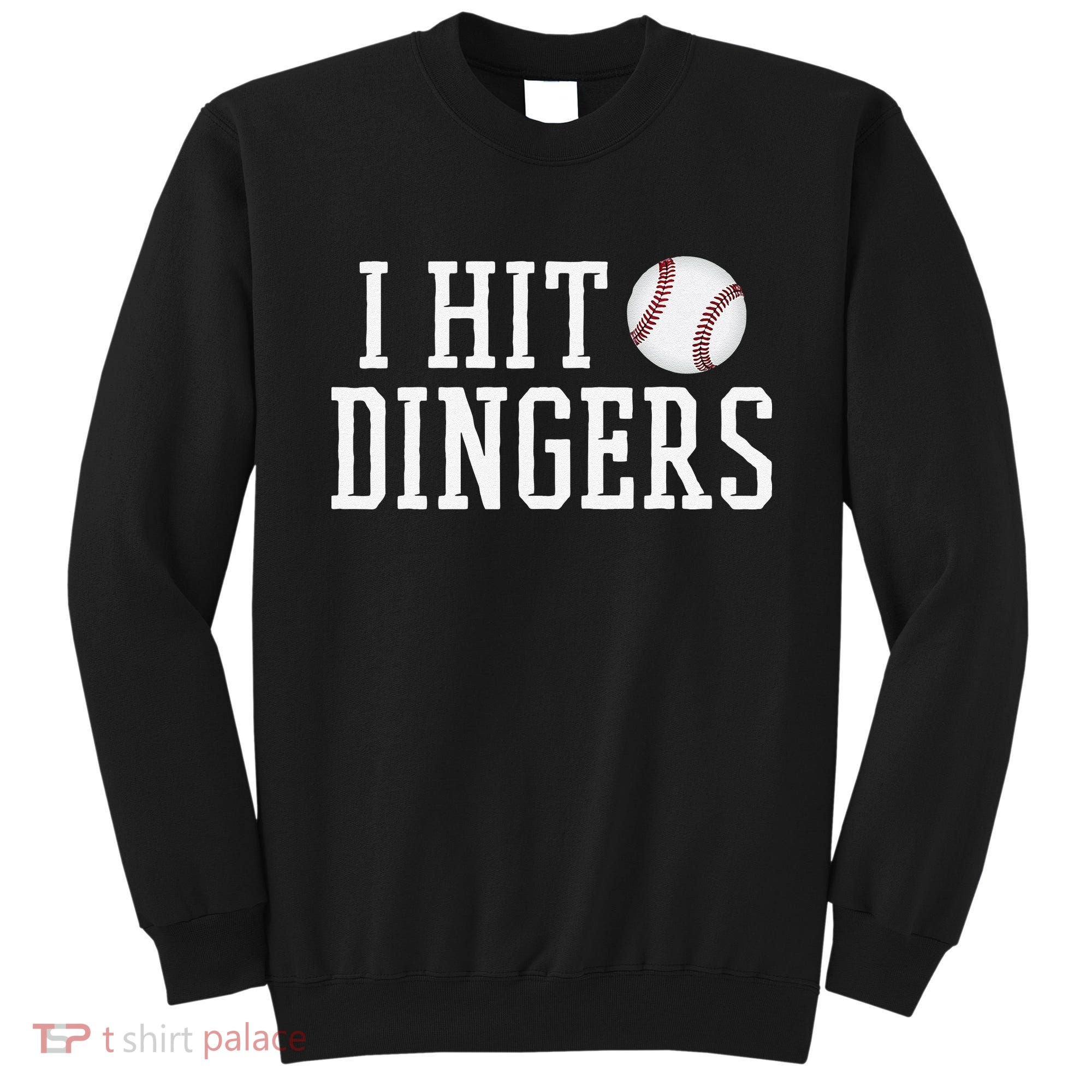Hit a Dinger Funny Baseball Player Home Run Fun Sweatshirt