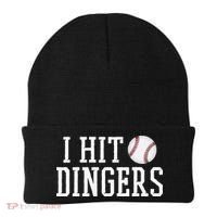 Hit a Dinger Funny Baseball Player Home Run Fun Beanie thumb 0