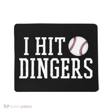 Hit a Dinger Funny Baseball Player Home Run Fun Mousepad