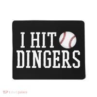 Hit a Dinger Funny Baseball Player Home Run Fun Mousepad thumb 0