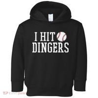 Hit a Dinger Funny Baseball Player Home Run Fun Toddler Hoodie thumb 0