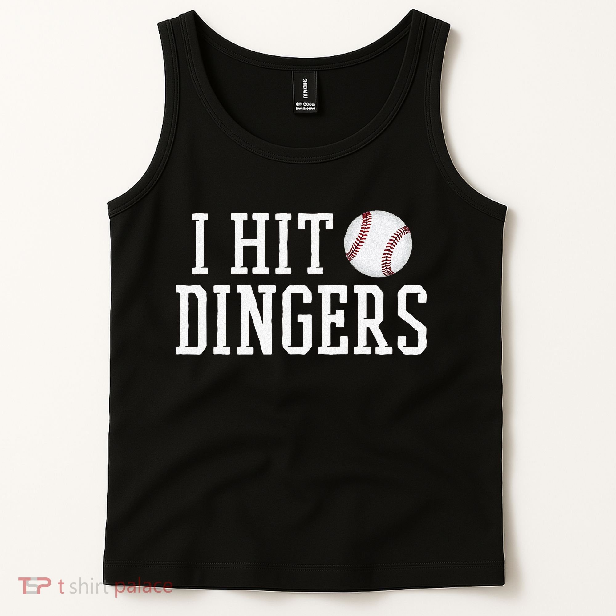 Hit a Dinger Funny Baseball Player Home Run Fun Tank Top