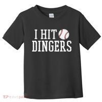 Hit a Dinger Funny Baseball Player Home Run Fun Toddler T-Shirt thumb 0