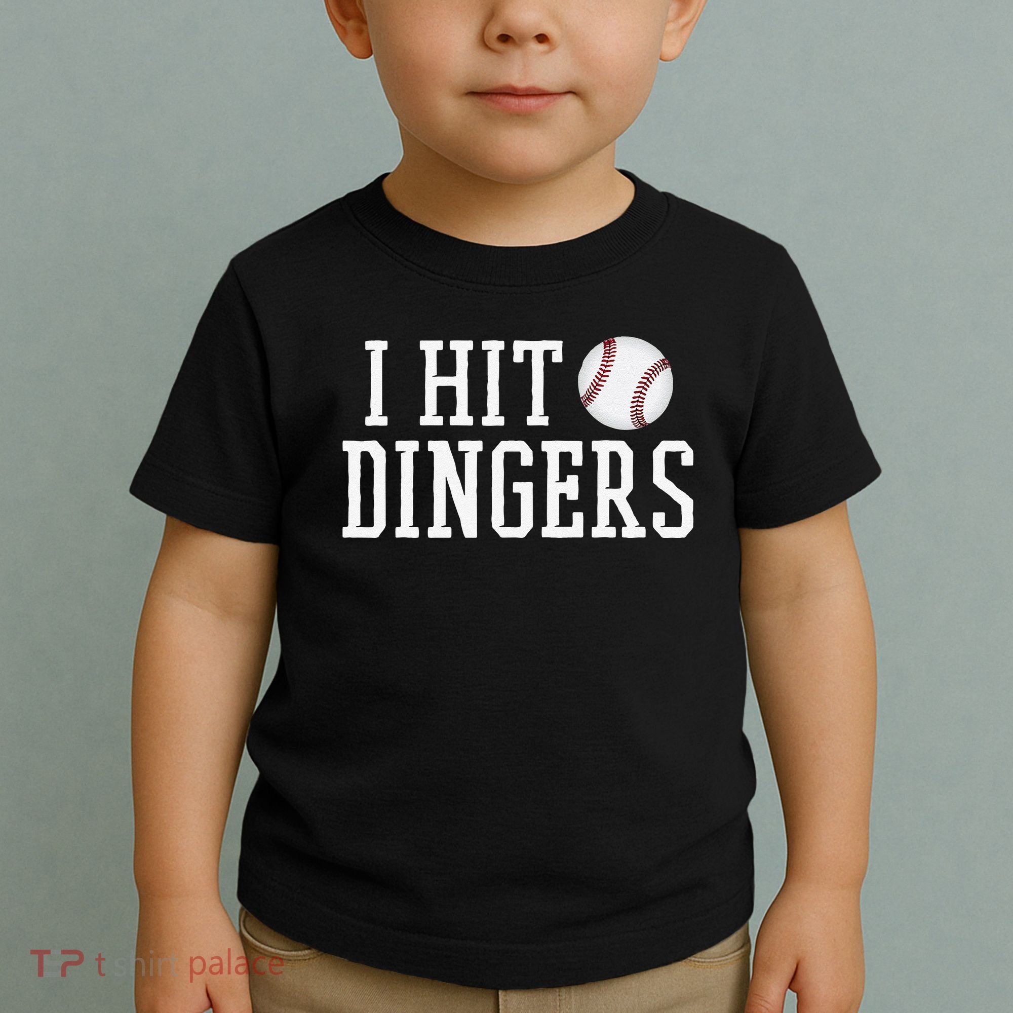 Hit a Dinger Funny Baseball Player Home Run Fun Toddler T-Shirt