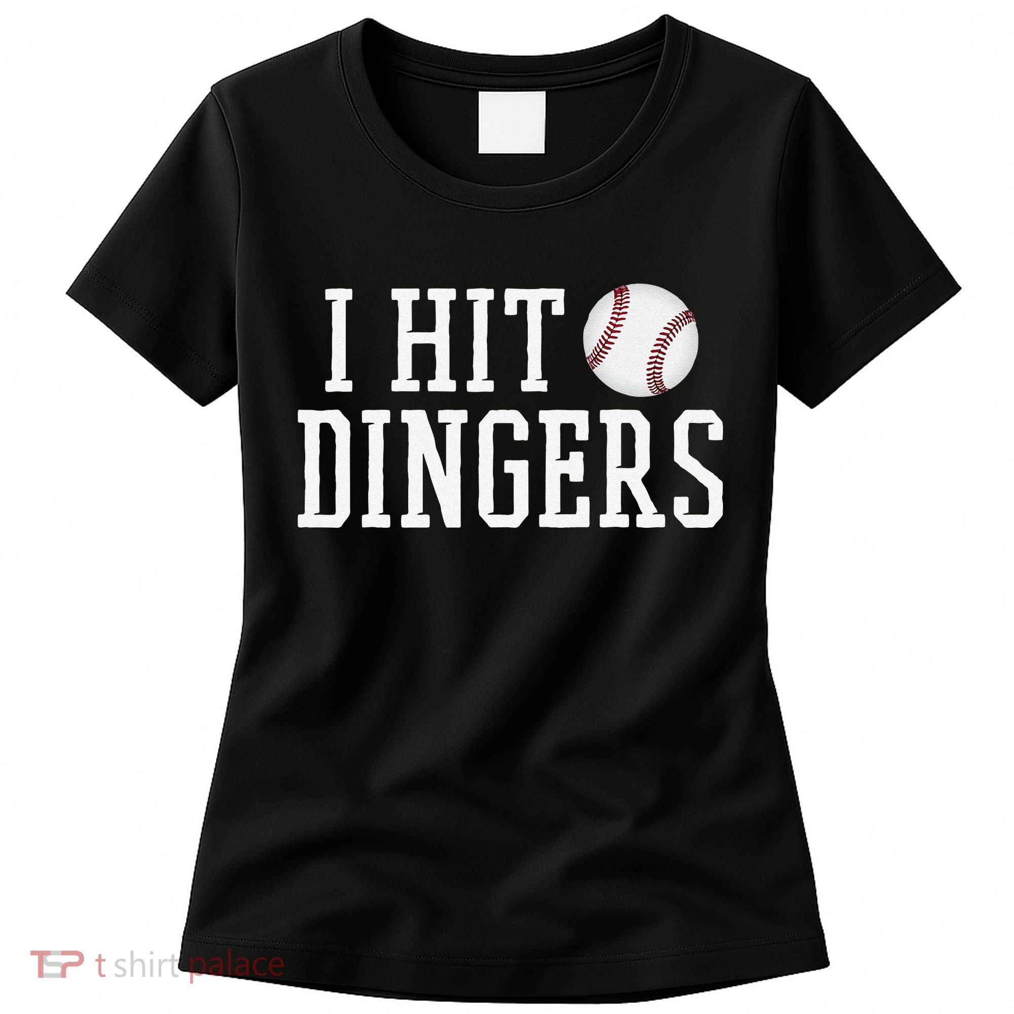 Hit a Dinger Funny Baseball Player Home Run Fun Women's T-Shirt