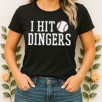Hit a Dinger Funny Baseball Player Home Run Fun Women's T-Shirt thumb 2