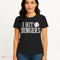 Hit a Dinger Funny Baseball Player Home Run Fun Women's T-Shirt thumb 4