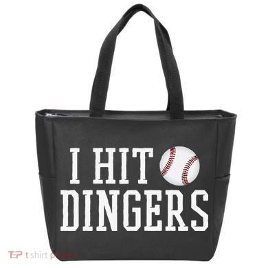 Hit a Dinger Funny Baseball Player Home Run Fun Tote Bag
