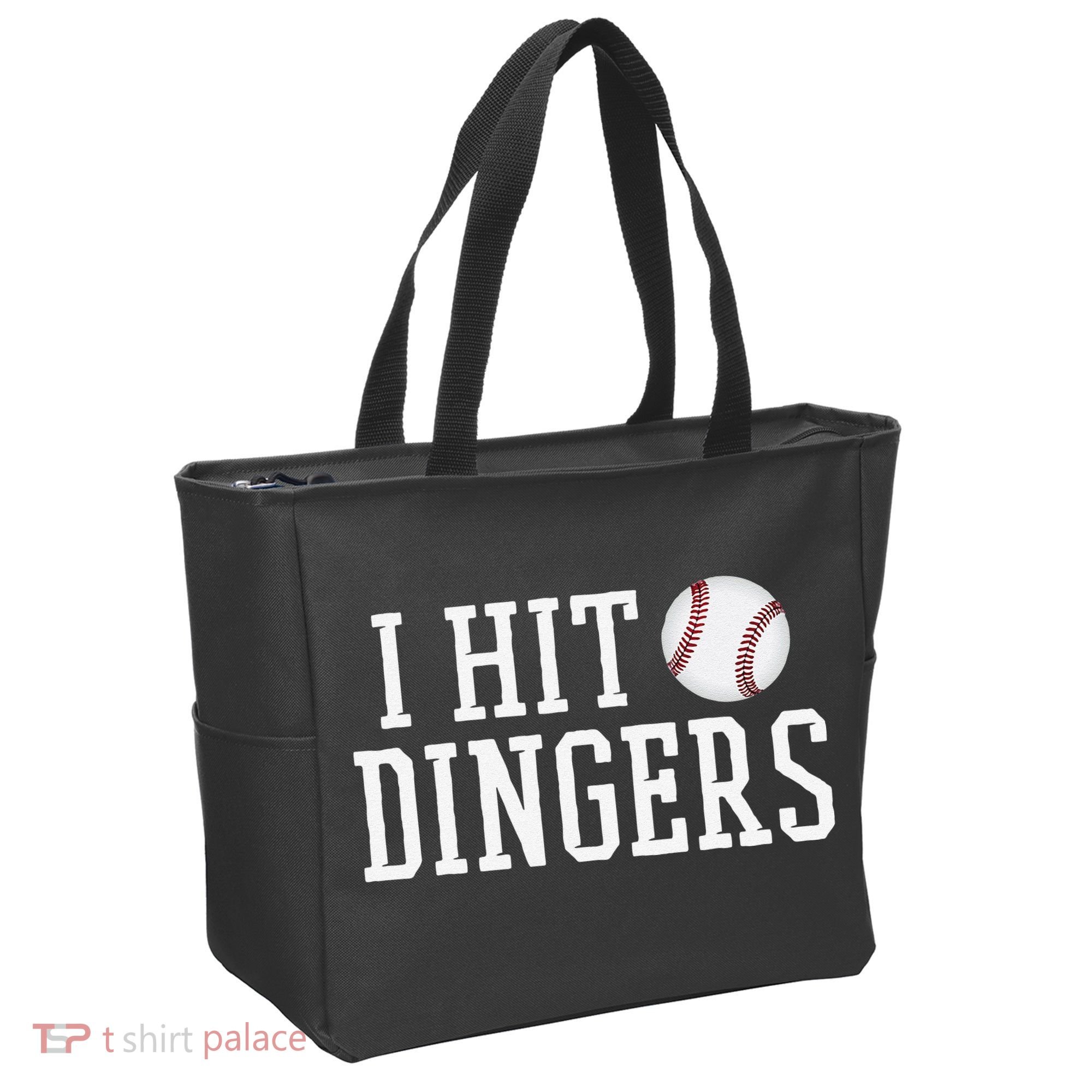 Hit a Dinger Funny Baseball Player Home Run Fun Tote Bag