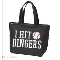 Hit a Dinger Funny Baseball Player Home Run Fun Tote Bag thumb 3