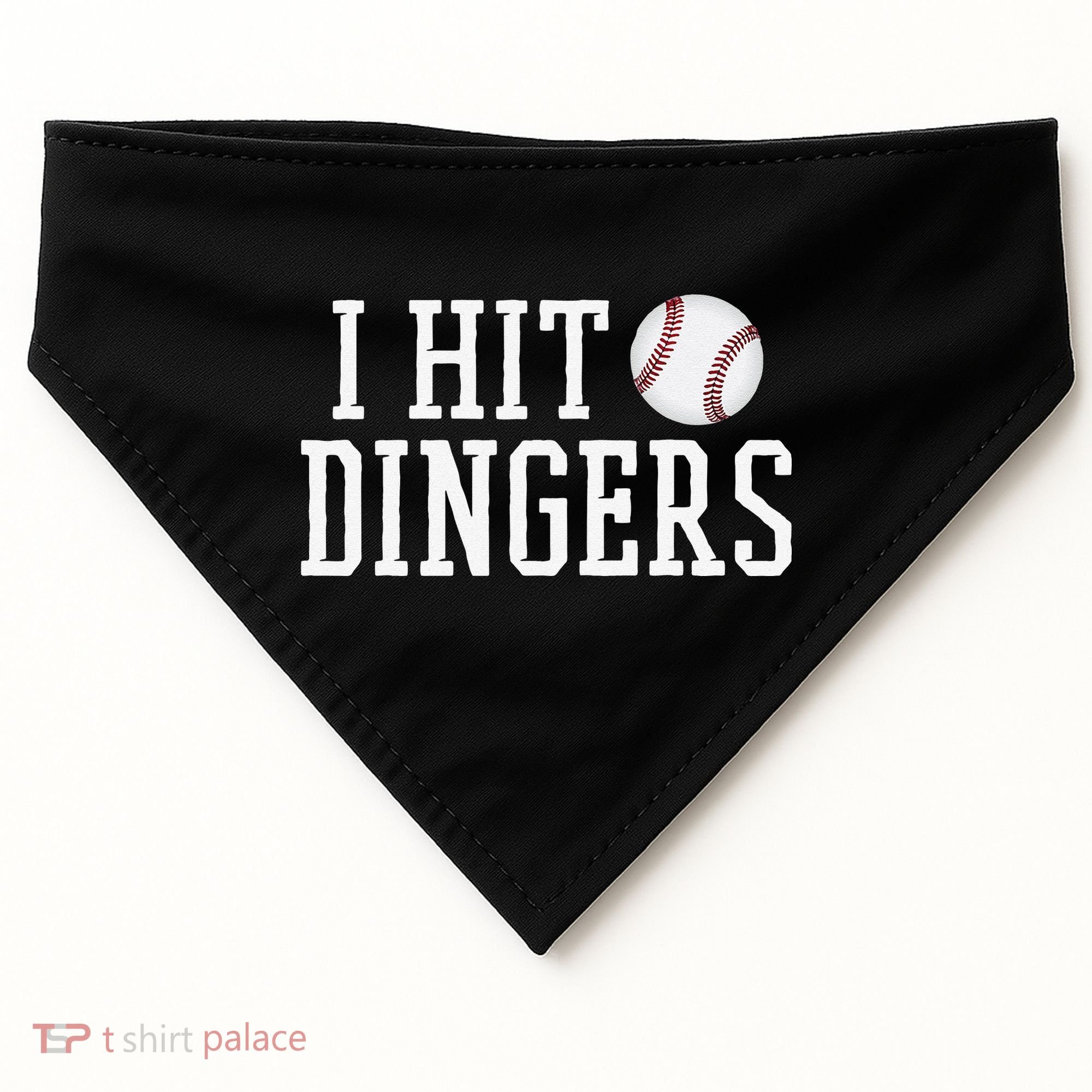 Hit a Dinger Funny Baseball Player Home Run Fun USA-Made Doggie Bandana