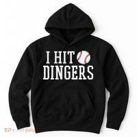 Hit a Dinger Funny Baseball Player Home Run Fun Hoodie thumb 0