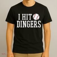 Hit a Dinger Funny Baseball Player Home Run Fun T-Shirt thumb 3