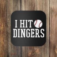 Hit a Dinger Funny Baseball Player Home Run Fun Coaster thumb 0
