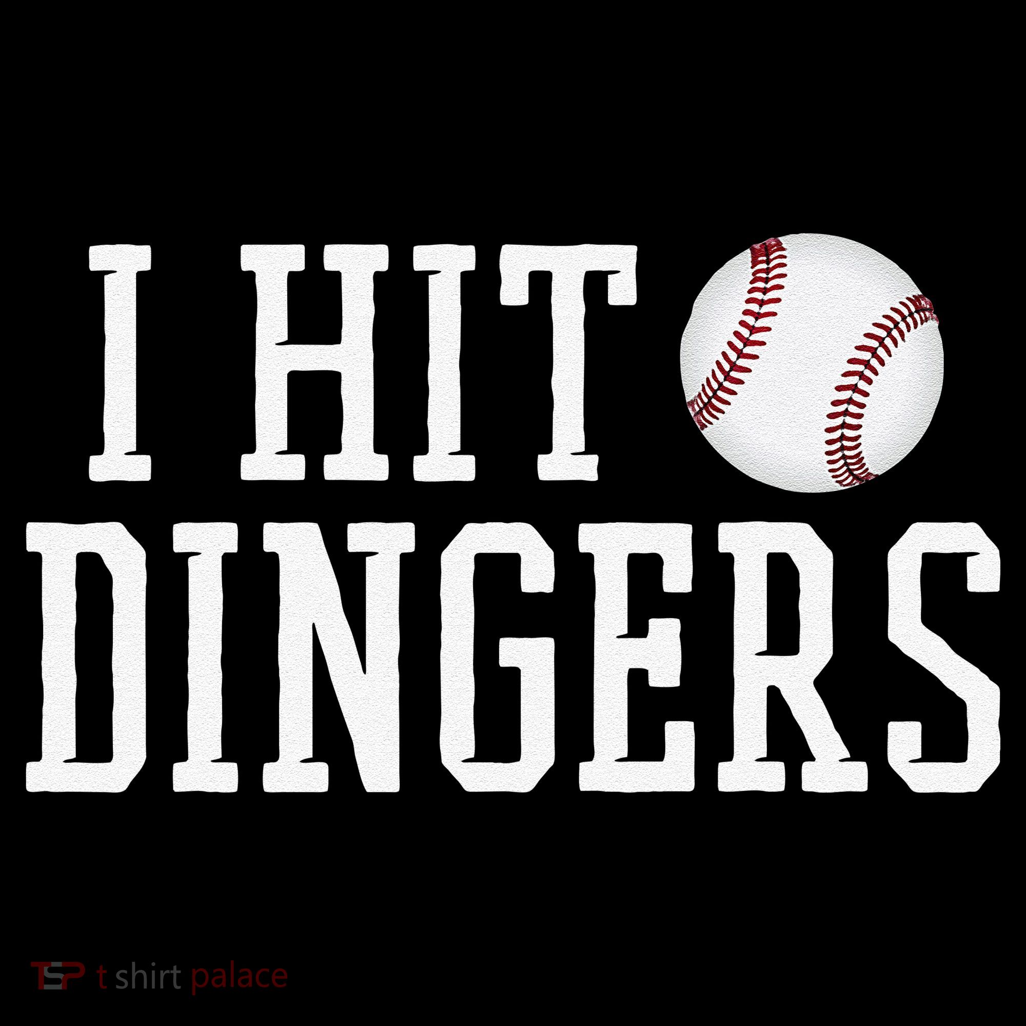 Hit a Dinger Funny Baseball Player Home Run Fun Women's Hoodie