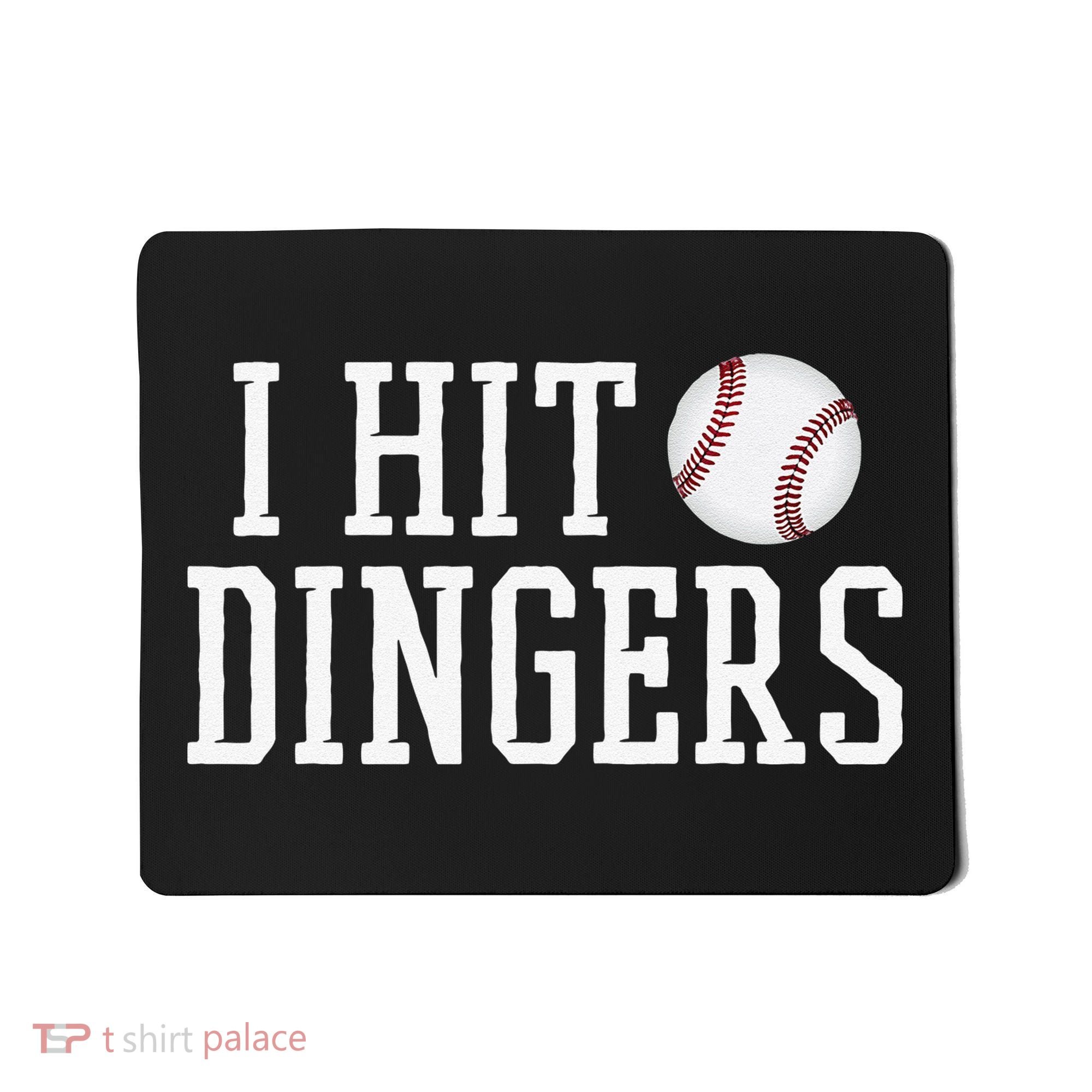 Hit a Dinger Funny Baseball Player Home Run Fun Mousepad