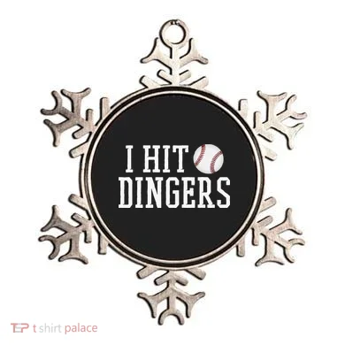 Hit a Dinger Funny Baseball Player Home Run Fun Ornament