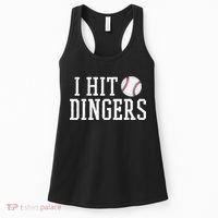 Hit a Dinger Funny Baseball Player Home Run Fun Women's Tank Top thumb 0