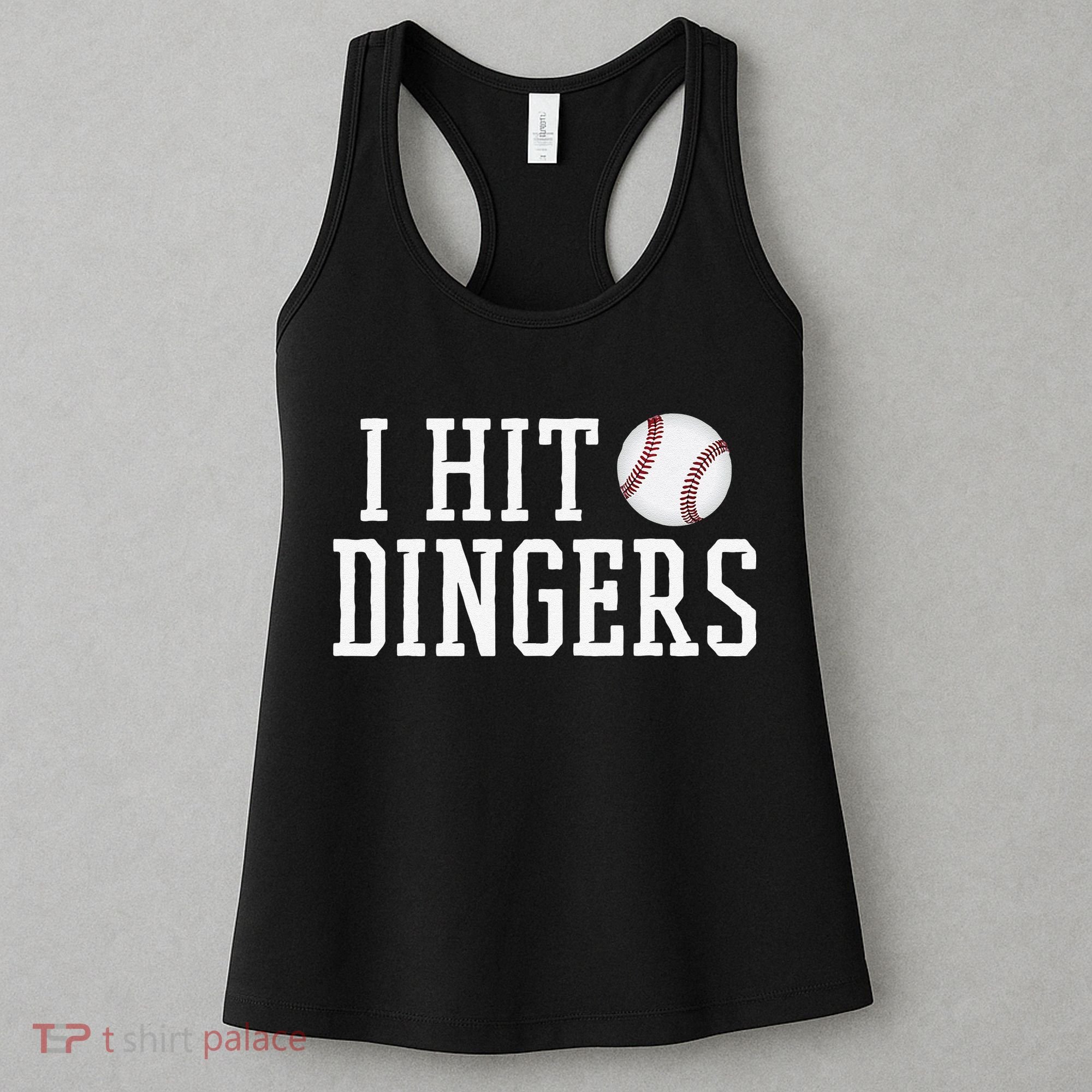 Hit a Dinger Funny Baseball Player Home Run Fun Women's Tank Top