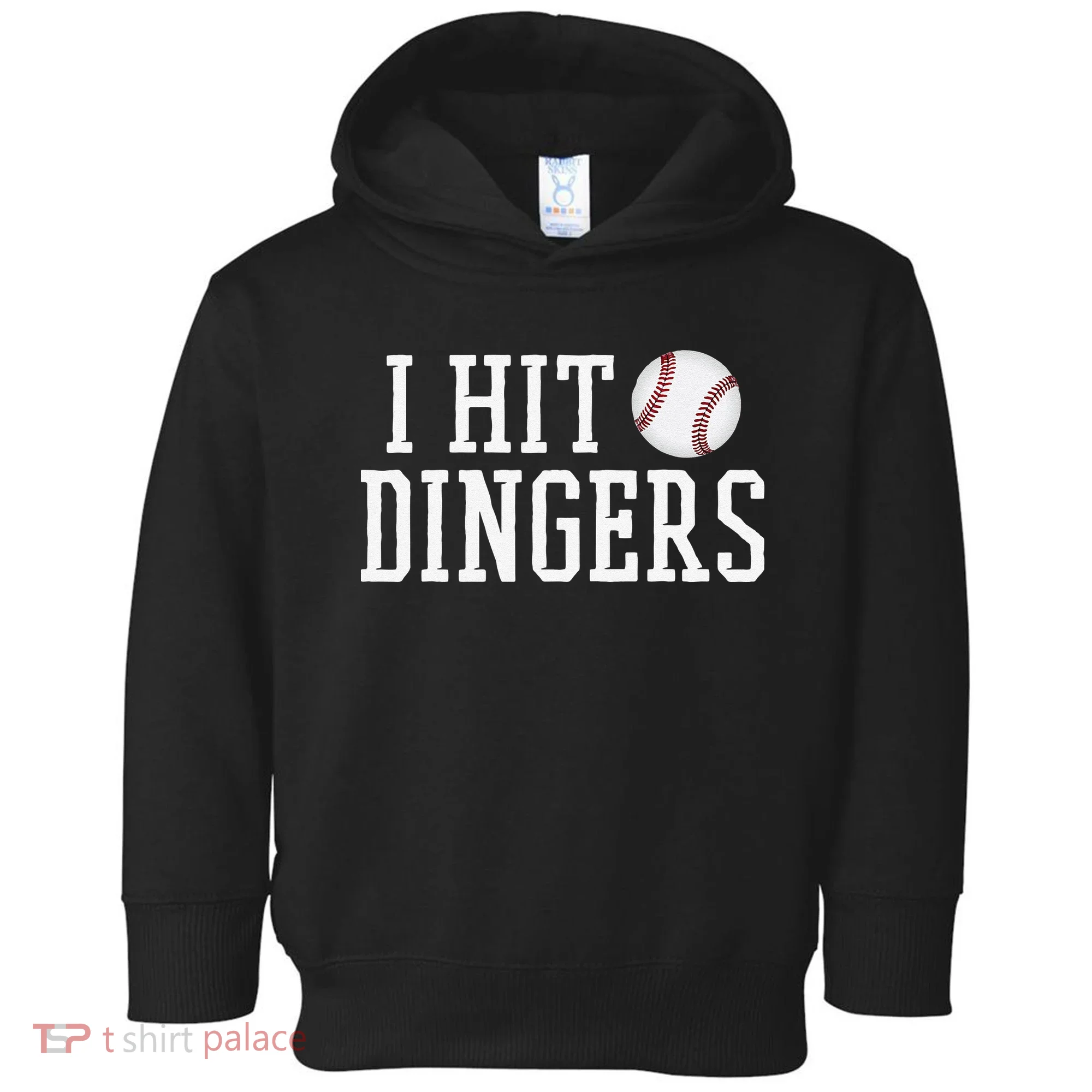 Hit a Dinger Funny Baseball Player Home Run Fun Toddler Hoodie
