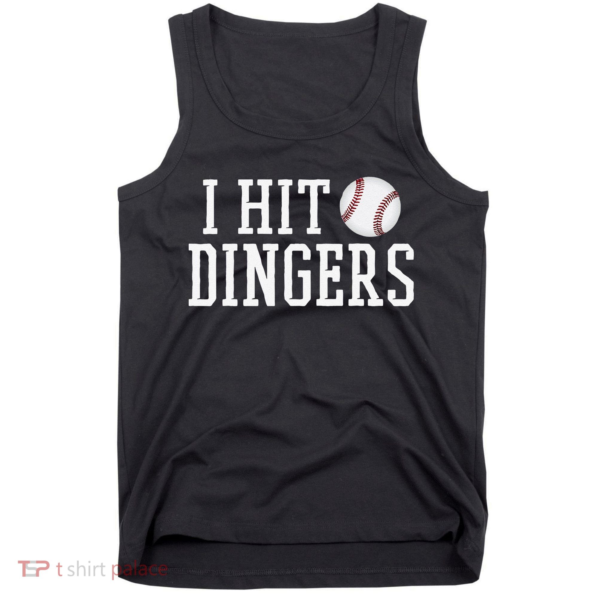 Hit a Dinger Funny Baseball Player Home Run Fun Tank Top