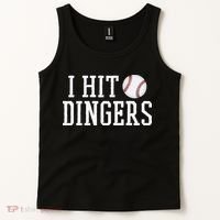 Hit a Dinger Funny Baseball Player Home Run Fun Tank Top thumb 2