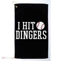 Hit a Dinger Funny Baseball Player Home Run Fun Golf Towel thumb 0