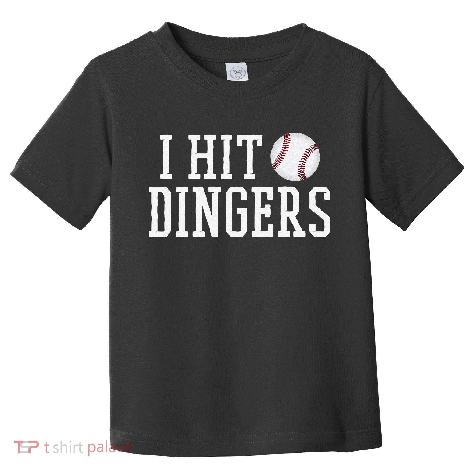Hit a Dinger Funny Baseball Player Home Run Fun Toddler T-Shirt