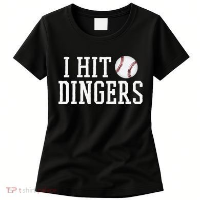 Hit a Dinger Funny Baseball Player Home Run Fun Women's T-Shirt