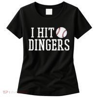 Hit a Dinger Funny Baseball Player Home Run Fun Women's T-Shirt thumb 0