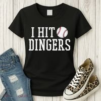 Hit a Dinger Funny Baseball Player Home Run Fun Women's T-Shirt thumb 3