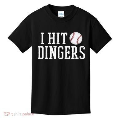 Hit a Dinger Funny Baseball Player Home Run Fun Kids T-Shirt