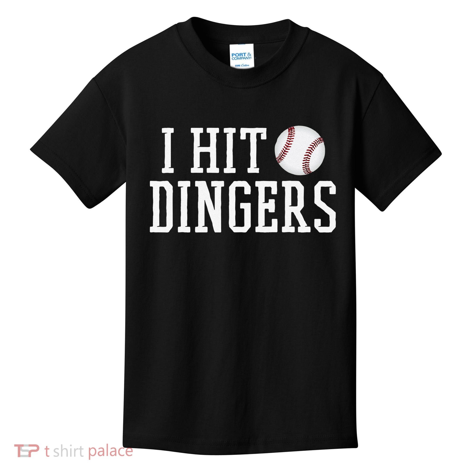 Hit a Dinger Funny Baseball Player Home Run Fun Kids T-Shirt