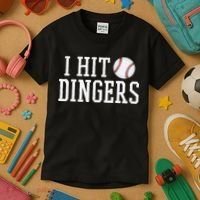 Hit a Dinger Funny Baseball Player Home Run Fun Kids T-Shirt thumb 3
